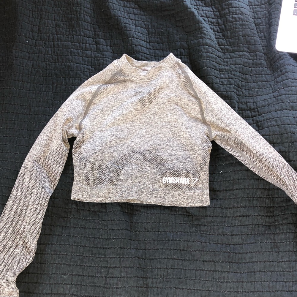 GYMSHARK OMBRÉ GREY SEAMLESS TOP